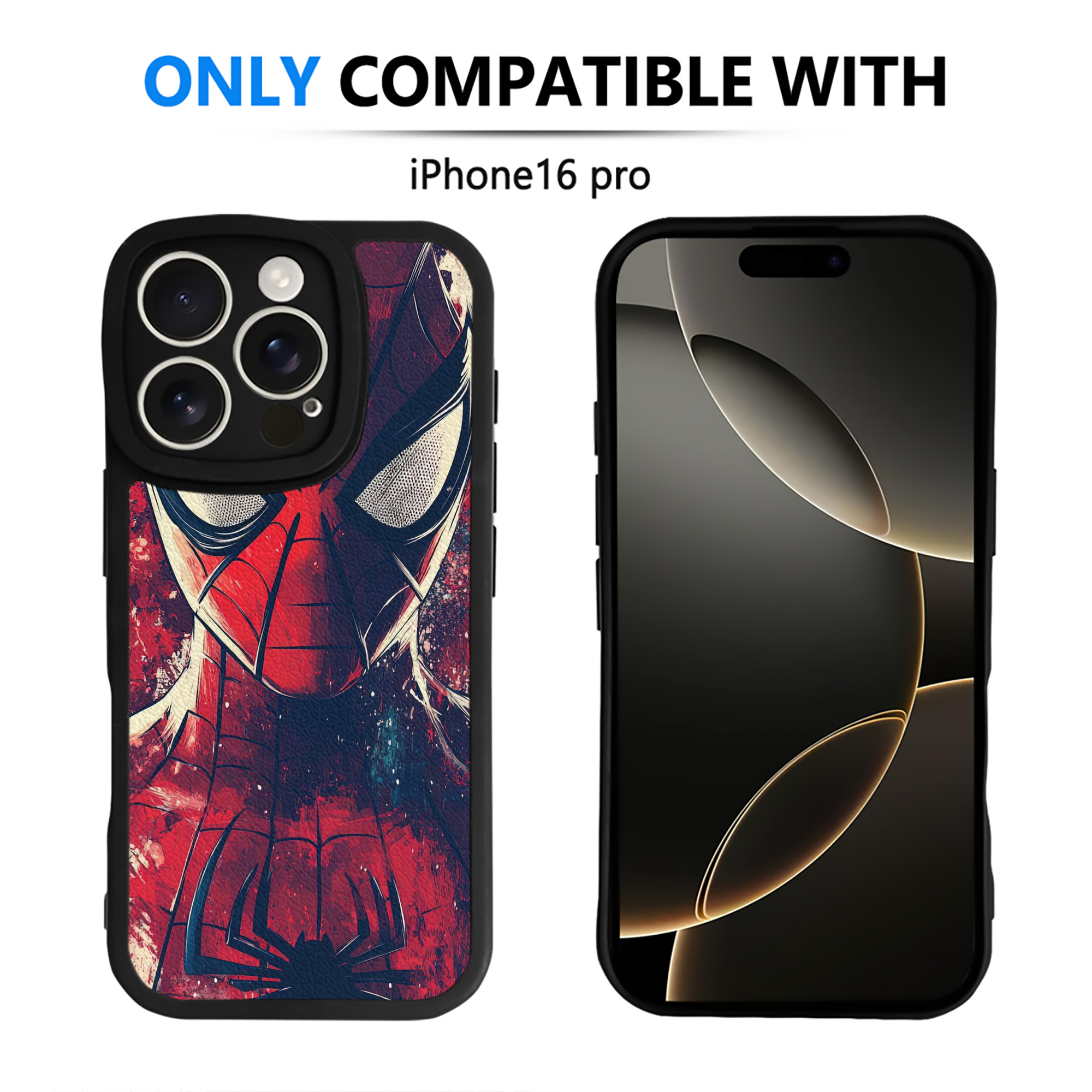 （画像用） Spider Man スパイダーマン 【iPhone 16シリーズ対応】シリコンスマホケース（レザー調） 材質：シリコン